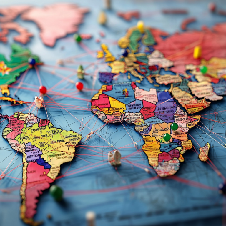 Collage of country flags and global map highlighting top digital nomad visa destinations.