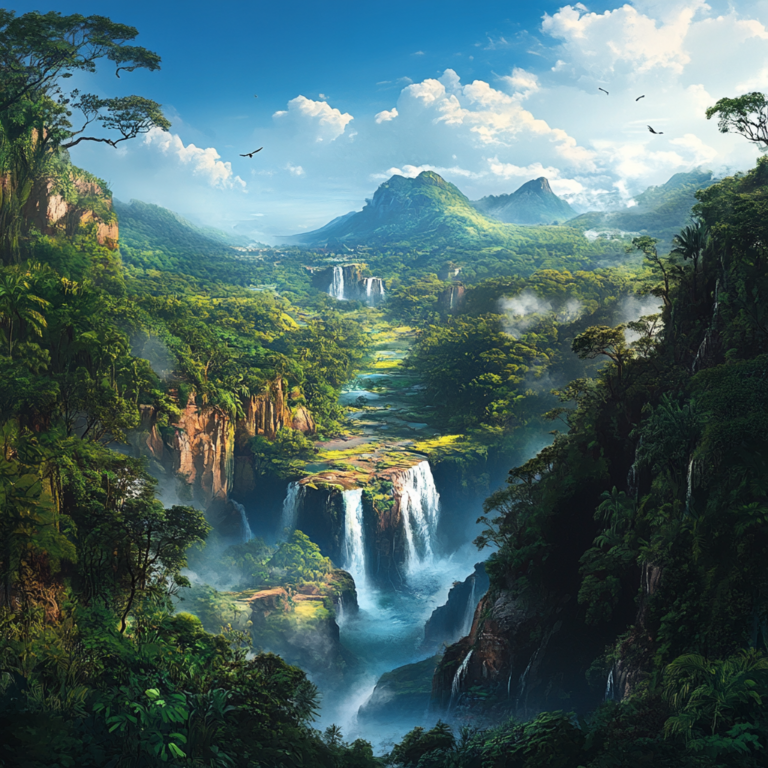 Collage of hidden travel destinations featuring trails, waterfalls, and mountain peaks with adventure gear icons.