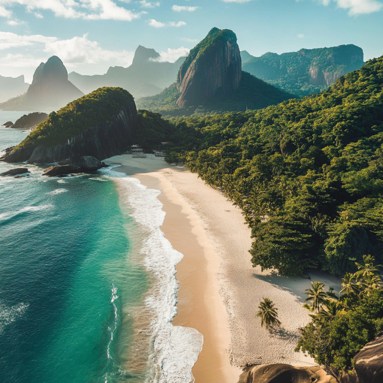 Collage of unique, off-the-beaten-path destinations featuring diverse landscapes such as isolated beaches, lush mountains, and quaint villages.