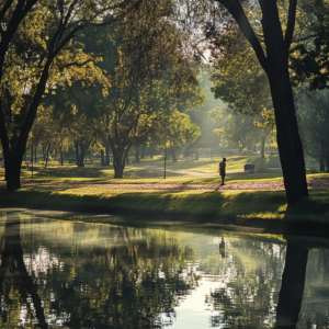 Traveler immersed in a seasonal setting, showcasing the unique atmosphere of a specific season.